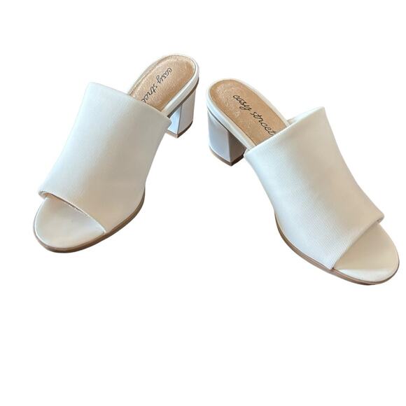 Easy Street Carmella Stretch Block Heeled Mule Open Toe NEW Size 6 WIDE - Picture 7 of 11